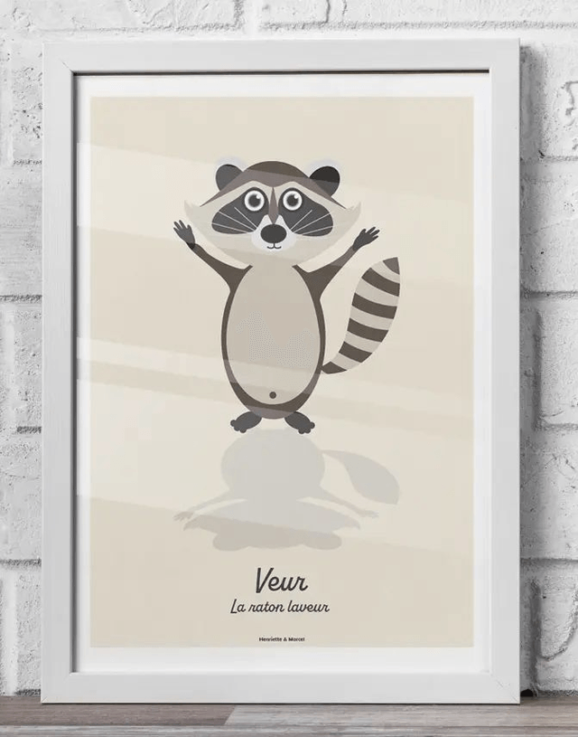 34 - Affiche enfant raton laveur