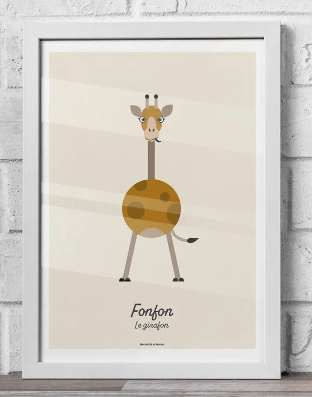 10 - Affiche enfant girafe