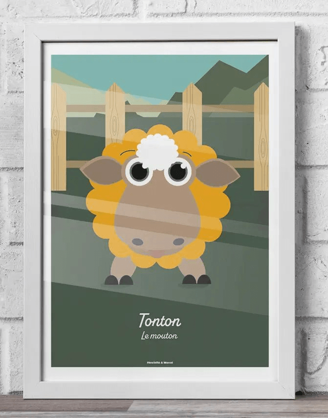 29 - Affiche enfant mouton décor