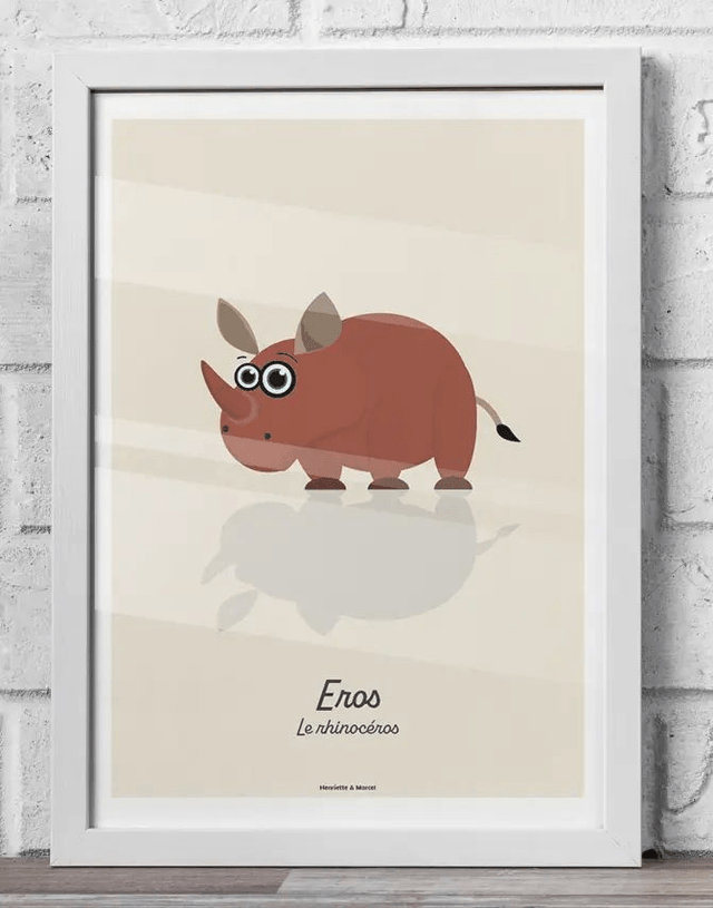 06 - Affiche enfant rhinocéros