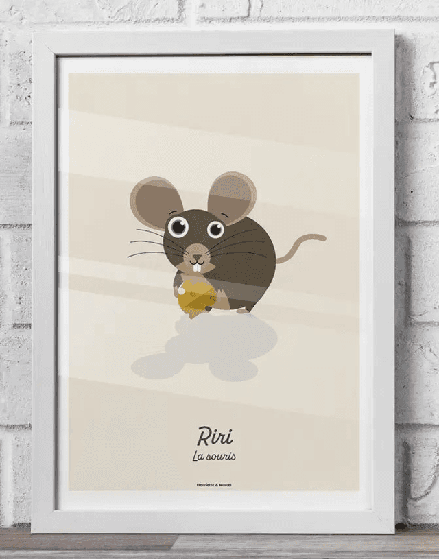 16 - Carte postale enfant souris