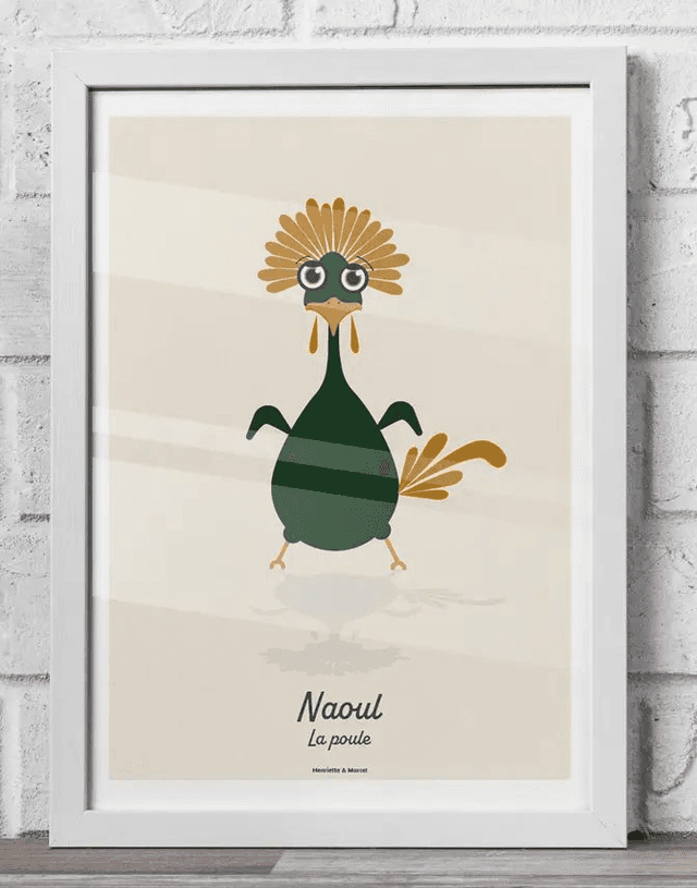 40 - Carte postale enfant poule