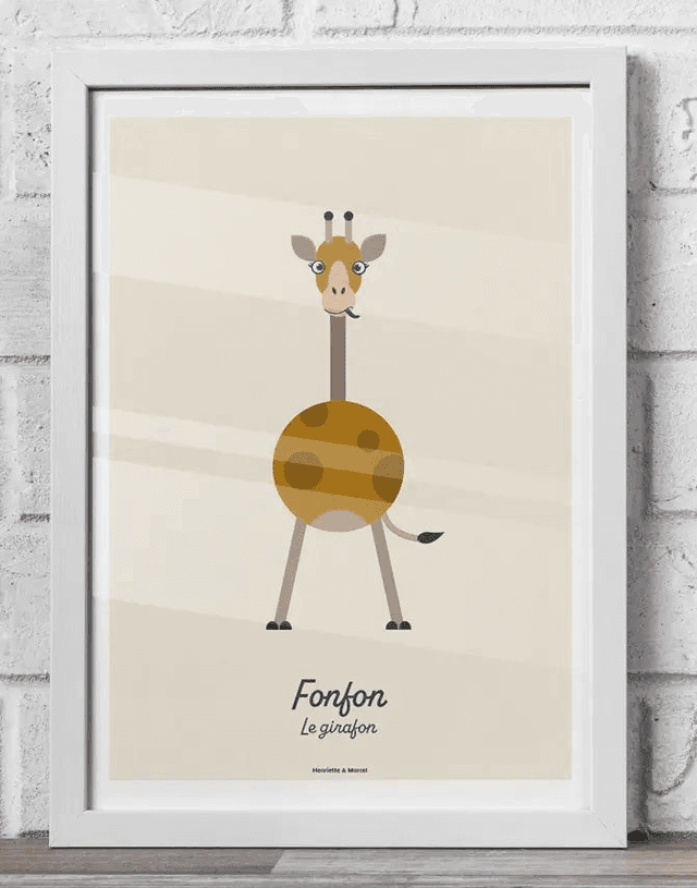 10 - Affiche enfant girafe