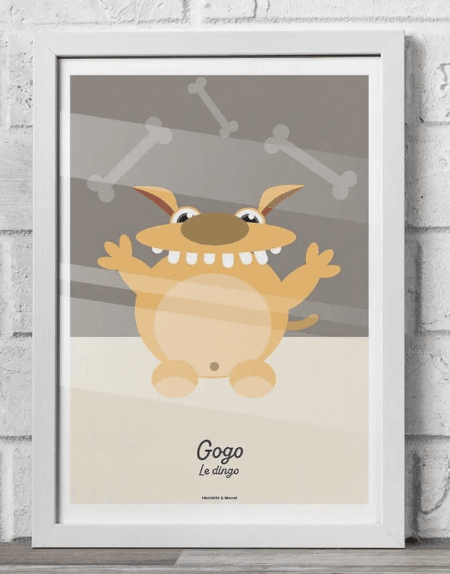 05 - Carte postale enfant dingo décor