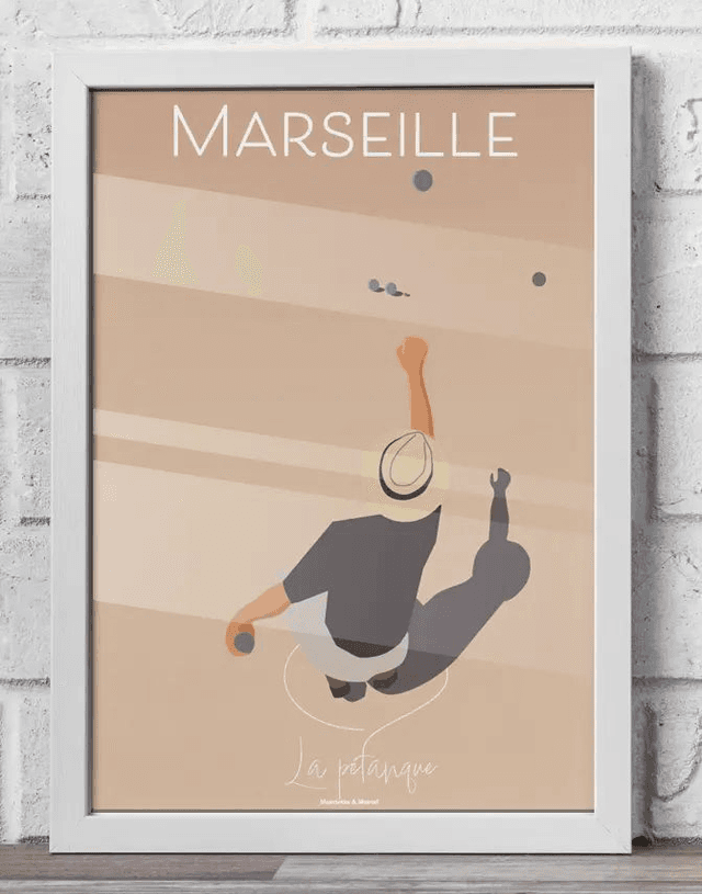01 - Carte postale Marseille pétanque