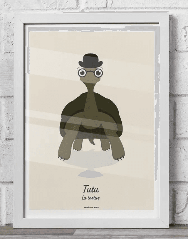 32 - Affiche enfant tortue