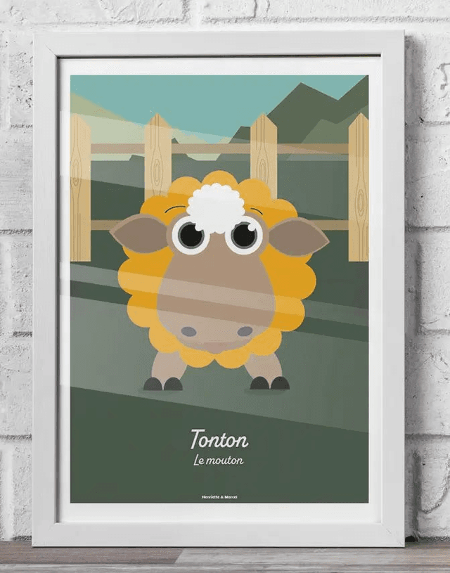 29 - Affiche enfant mouton décor
