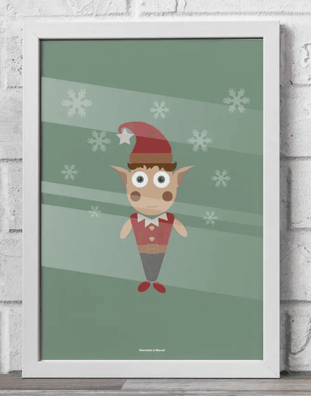 09 - Carte postale enfant lutin