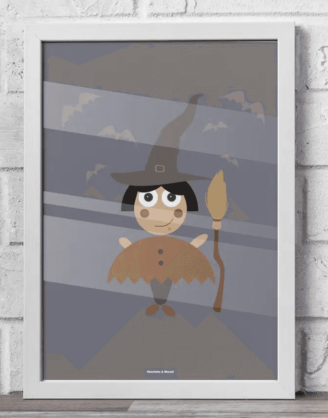 04 - Carte postale enfant sorcière